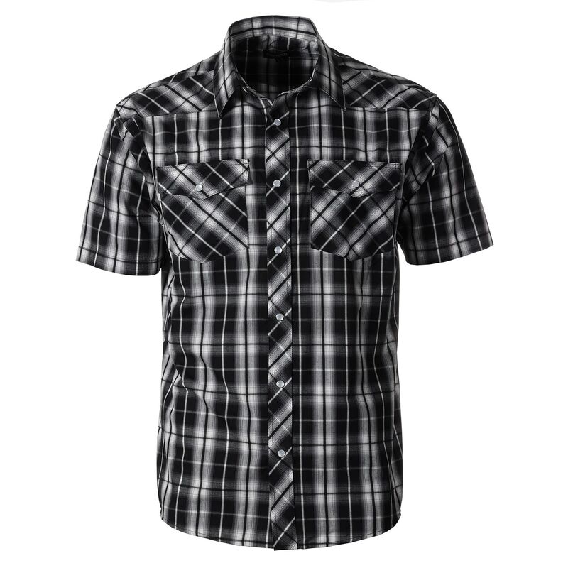 ジョベルティ メンズ トップス Tシャツ Gioberti Men's Western Cowboy Short Sleeve Shirt with Snap Buttons Black Gradient ブラック