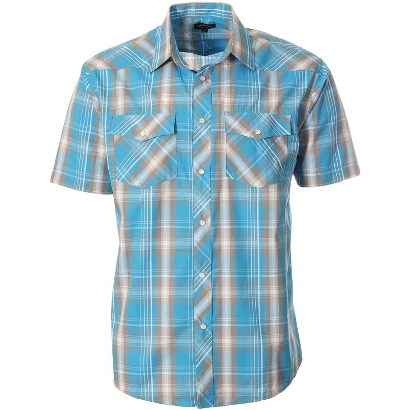 ジョベルティ メンズ トップス Tシャツ Gioberti Men's Western Cowboy Short Sleeve Shirt with Snap Buttons Teal Brown White ホワイト｜ReVida 店