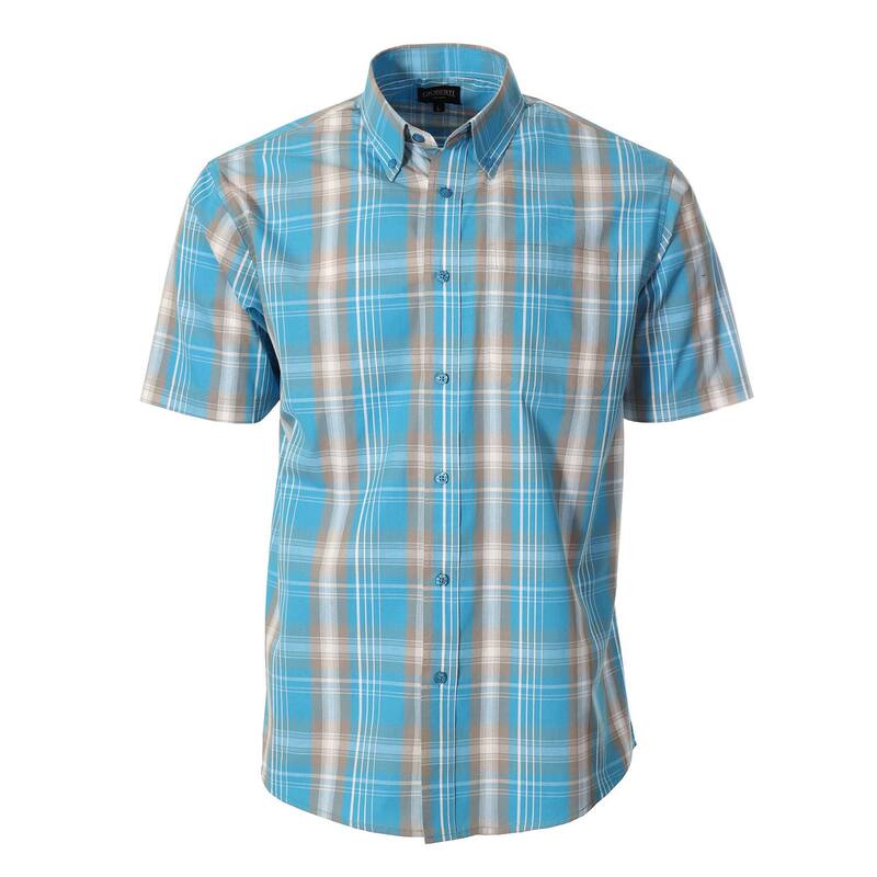 ジョベルティ メンズ トップス Tシャツ Gioberti Men's Plaid Short Sleeve Shirteal Brown White ホワイト