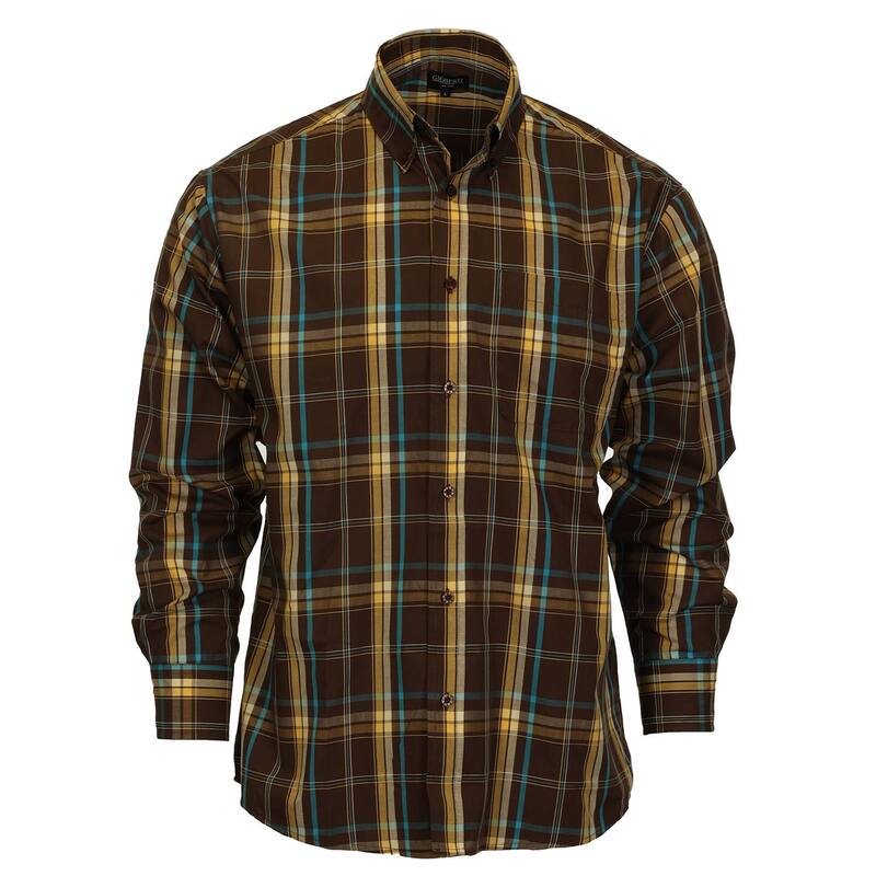 ジョベルティ メンズ トップス Tシャツ Gioberti Men's Long Sleeve Plaid Shirt Brown Turquoise ターコイズ｜ReVida 店 8,495円