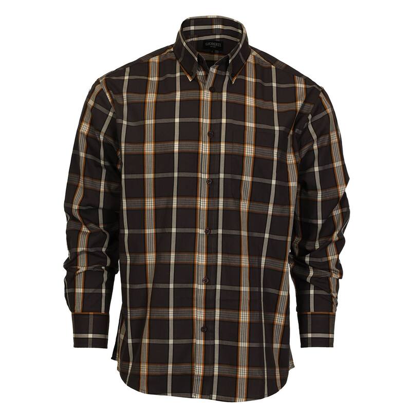 ジョベルティ メンズ トップス Tシャツ Gioberti Men's Long Sleeve Plaid Shirt Gray Orange White ホワイト