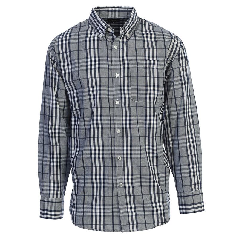 ジョベルティ メンズ トップス Tシャツ Gioberti Men's Long Sleeve Plaid Shirt Navy White ホワイト|ReVida 店