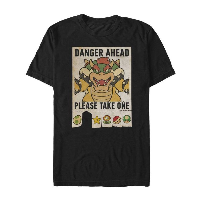 アニメキャラクター メンズ トップス Tシャツ Licensed Character Men'super Mario Bowser Tee Black ブラック