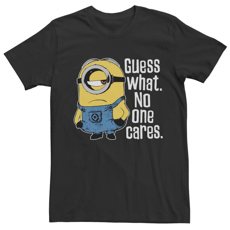 アニメキャラクター メンズ トップス Tシャツ Licensed Character Men's Despicable Me None Cares Tee Black ブラック