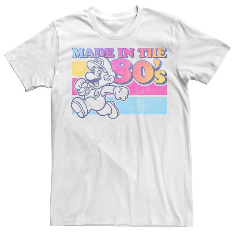 アニメキャラクター メンズ トップス Tシャツ Licensed Character Men's Nintendo Super Mario Made In The 80's Tee White ホワイト