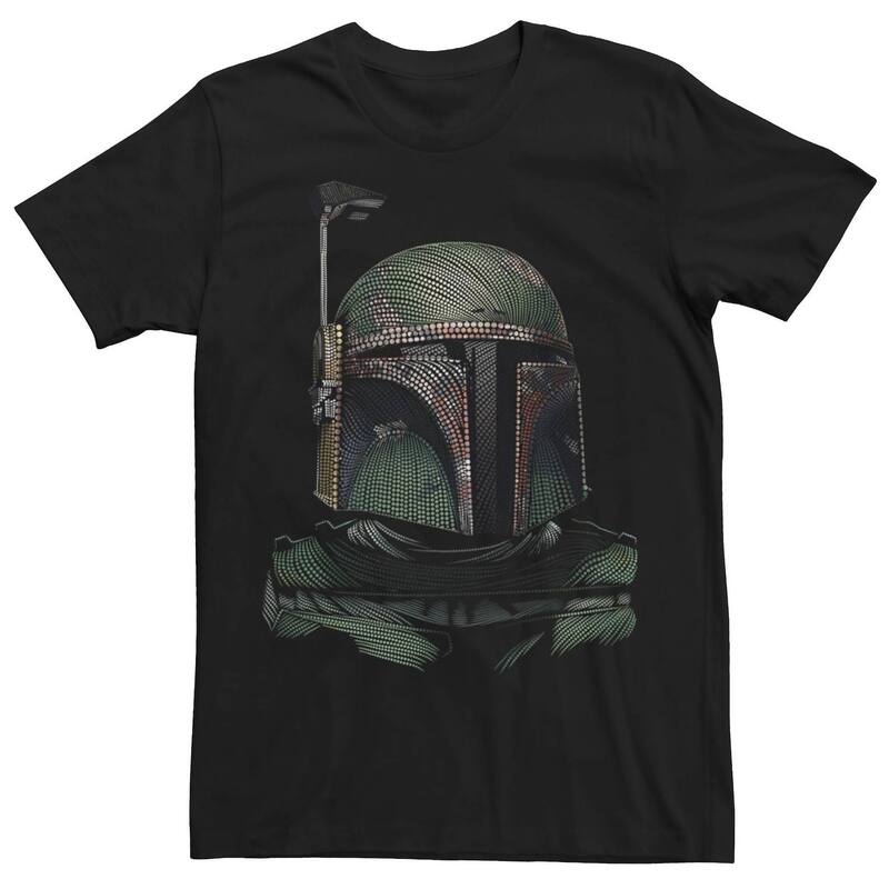 スター ウォーズ メンズ トップス Tシャツ Men'star Wars Boba Fett Pointillism Helmetee Black ブラック
