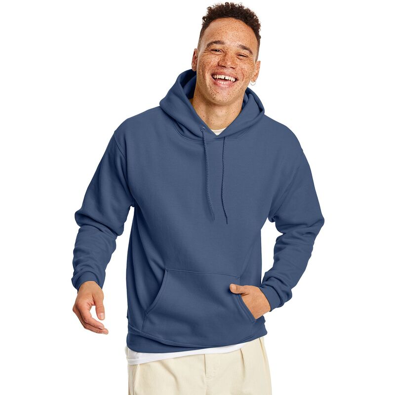 ヘインズ メンズ トップス Tシャツ フリース パーカー Men's Hanes EcoSmart Fleece Pullover Hoodie Denim Blue デニム