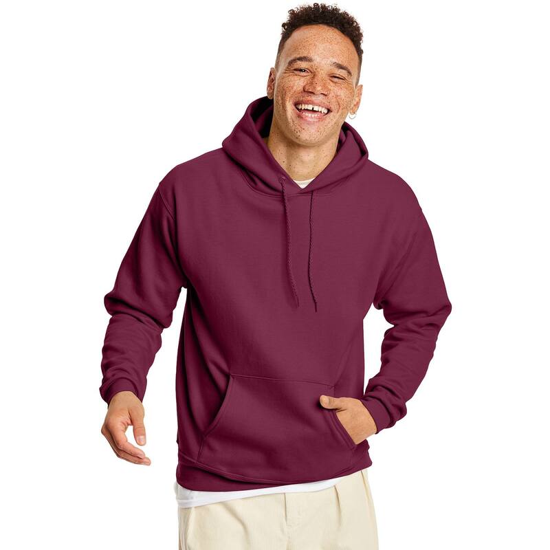 ヘインズ メンズ トップス Tシャツ フリース パーカー Men's Hanes EcoSmart Fleece Pullover Hoodie Maroon マルーン
