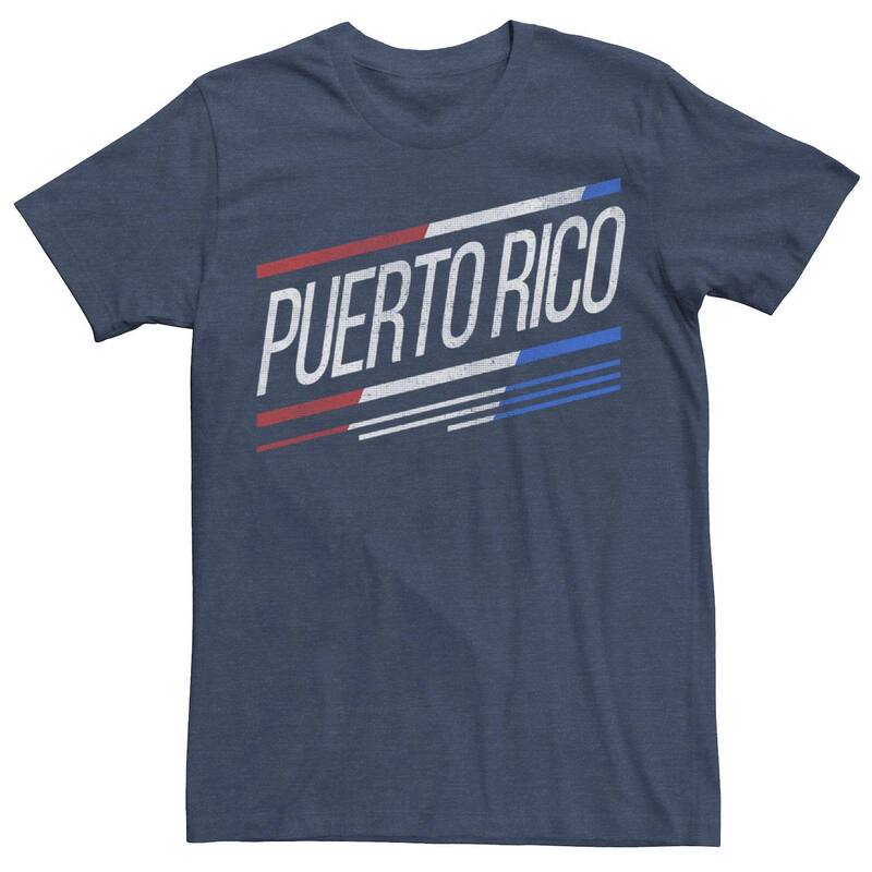 アニメキャラクター メンズ トップス Tシャツ ロゴ Licensed Character Men's Gonzales Puerto Rico Slanted Stripe Logo Tee Navy Heather ヘザー