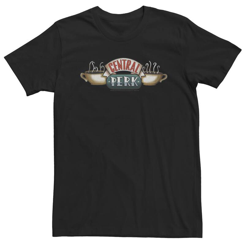 アニメキャラクター メンズ トップス Tシャツ トール ロゴ Licensed Character Big & Tall Friends Central Perk Classic Logo Tee Black ブラック