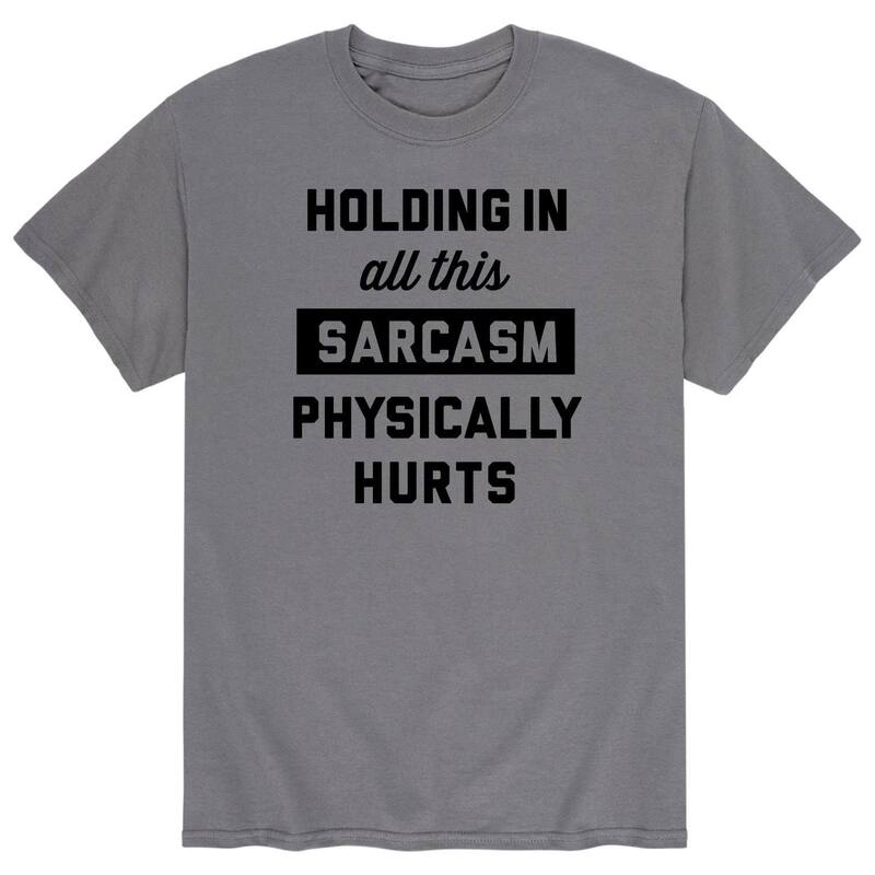 アニメキャラクター メンズ トップス Tシャツ Licensed Character Men's Holding In Sarcasm Hurts Tee Charcoal チャコール