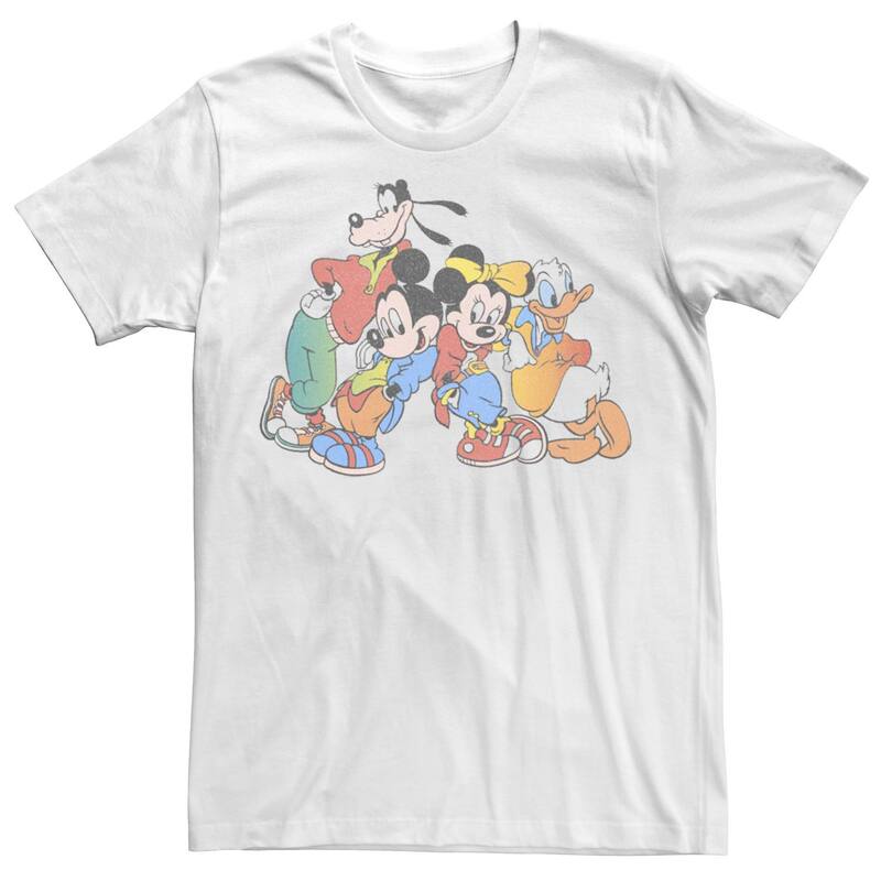 ディズニー メンズ トップス Tシャツ Disney's Mickey Mouse & Friends Men's 90'style Portraitee White ホワイト