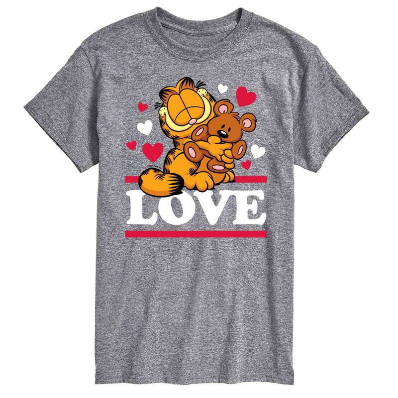 アニメキャラクター メンズ トップス Tシャツ Licensed Character Men's Garfield Love Garfield Tee Gray グレー