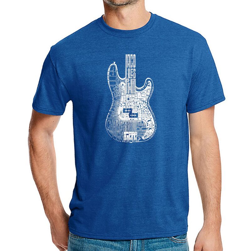 エルエーポップアート メンズ トップス Tシャツ LA Pop Art Bass Guitar - Men's Premium Blend Word Art-Shirt Royal 7,485円
