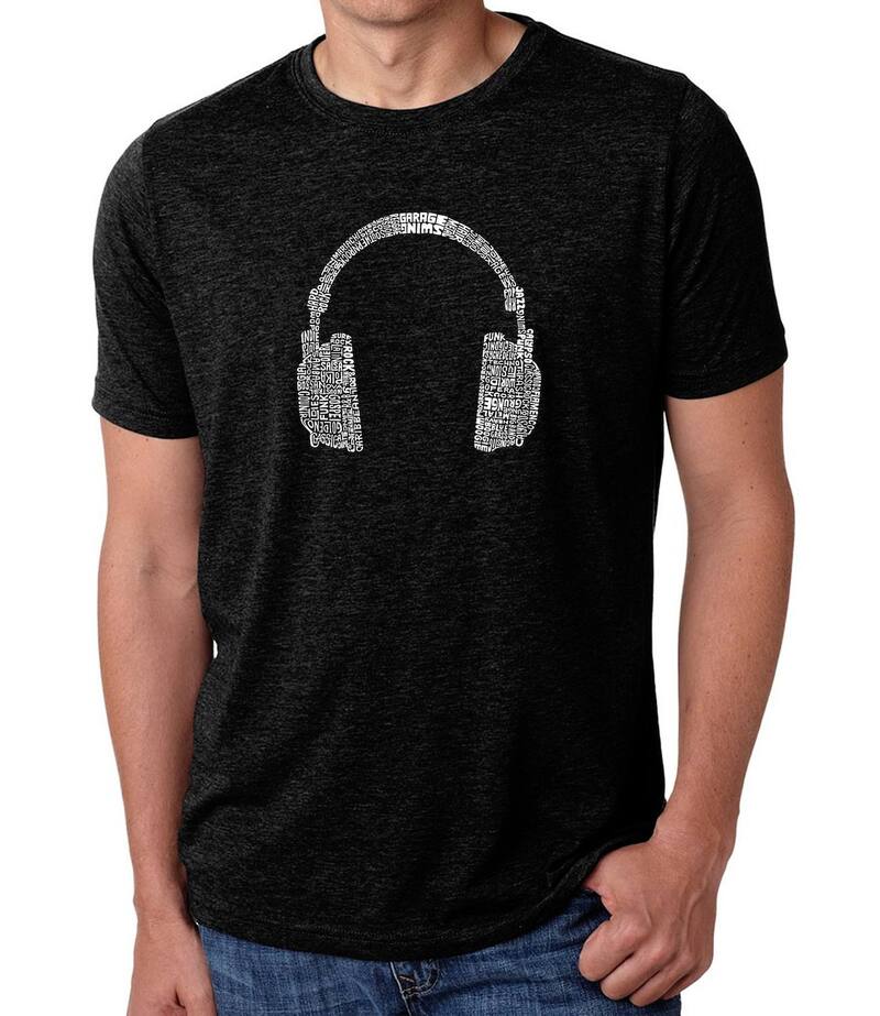 エルエーポップアート メンズ トップス ティーシャツ 天使の都市 Pop Art 63 DIFFERENT GENRES OF MUSIC - Men\u0027s Premium Blend Word Art-Shirt Black 黒いこと メンズファッション-トップス-Tシャツ・カットソー