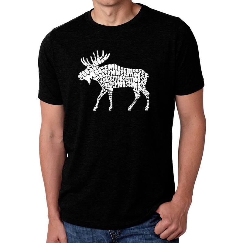 エルエーポップアート メンズ トップス ティーシャツ 天使の都市 Pop Art Moose - Men\u0027s Premium Blend Word Art-Shirt Black 黒いこと メンズファッション-Tシャツ・カットソー