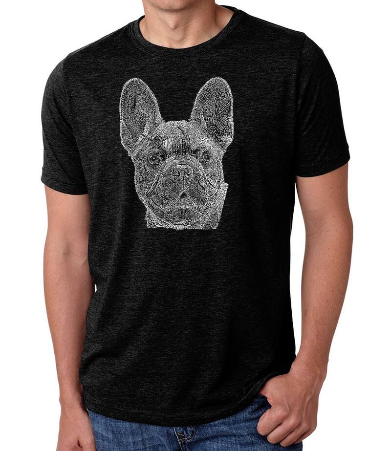 エルエーポップアート メンズ トップス Tシャツ LA Pop Art French Bulldog - Men's Premium Blend Word Art-Shirt Black ブラック