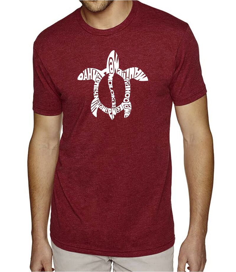 エルエーポップアート メンズ トップス ティーシャツ 天使の都市 Pop Art Honu Turtle - Hawaiian Islands - Men\u0027s Premium Blend Word Art-Shirt Burgundy バーガンディ メンズファッション-Tシャツ・カットソー-トップス