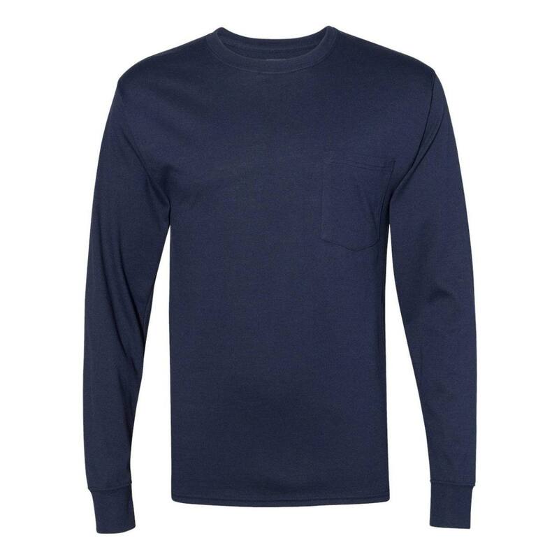 フロソ メンズ トップス Tシャツ Floso Workwear Long Sleeve Pocket-Shirt Navy ネイビー