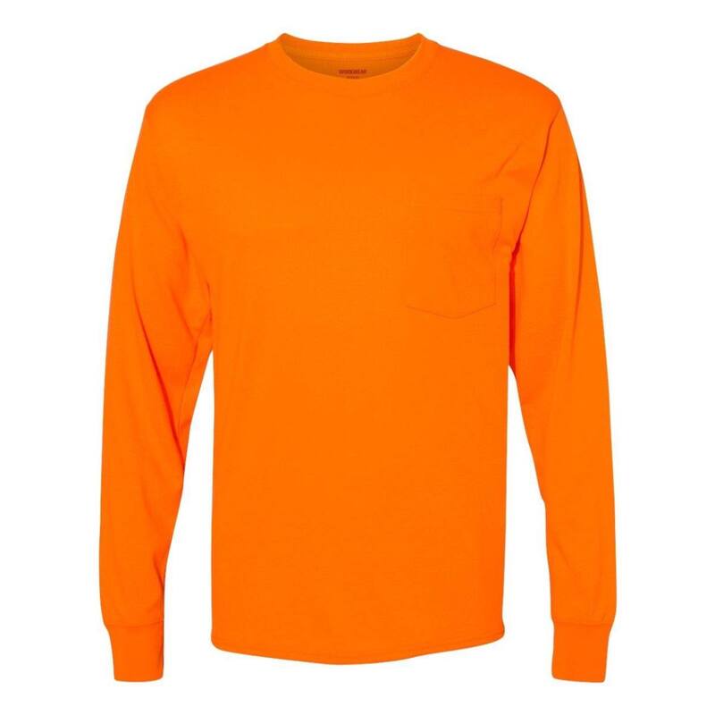 フロソ メンズ トップス Tシャツ Floso Workwear Long Sleeve Pocket-Shirt Safety Orange オレンジ
