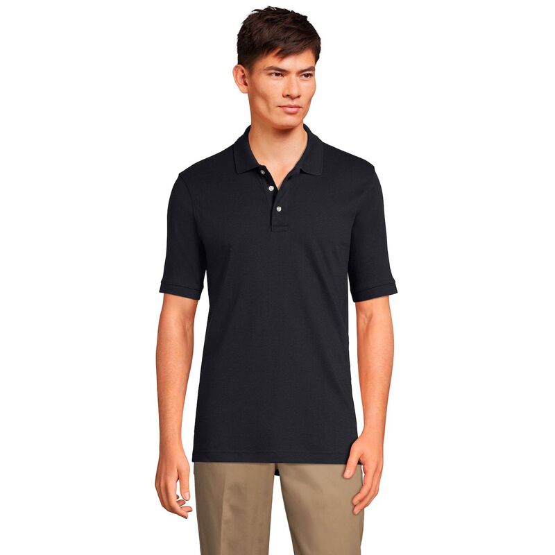 ランズエンド メンズ トップス Tシャツ ポロシャツ Men's Lands' End Short Sleeve Interlock Polo Shirt Black ブラック 7,086円