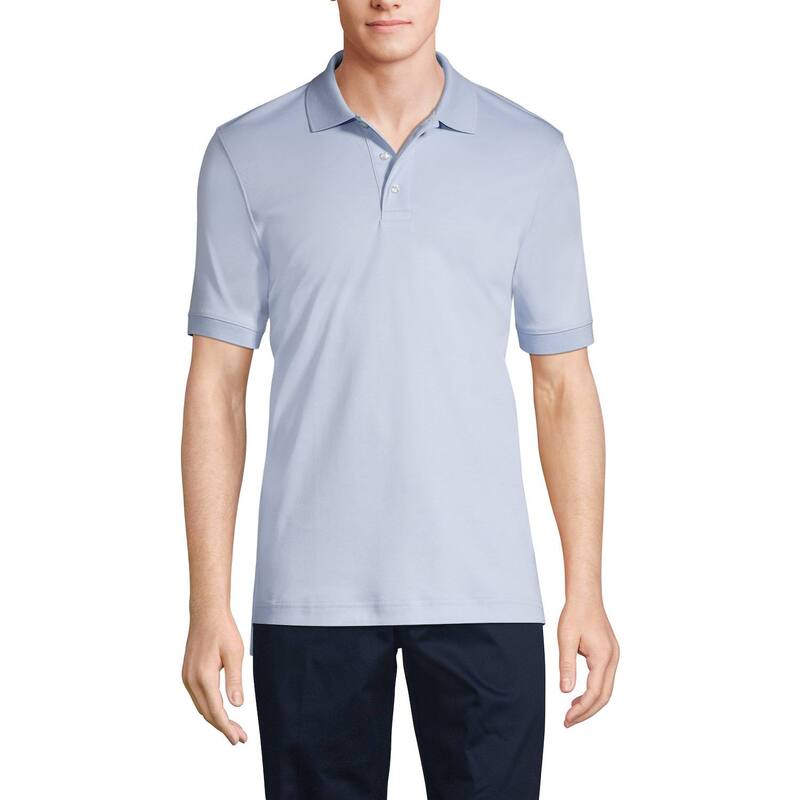 ランズエンド メンズ トップス Tシャツ ポロシャツ Men's Lands' End Short Sleeve Interlock Polo Shirt Blue ブルー