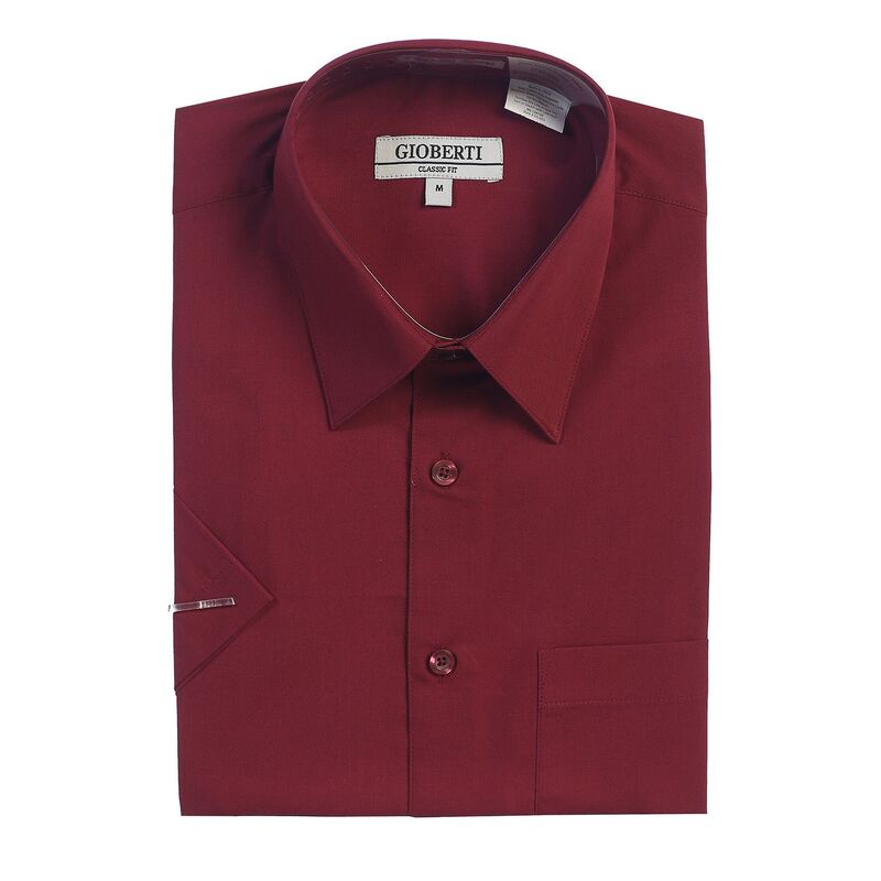ジョベルティ メンズ トップス Tシャツ Gioberti Menhort Sleeve Solidresshirt Burgundy バーガンディ
