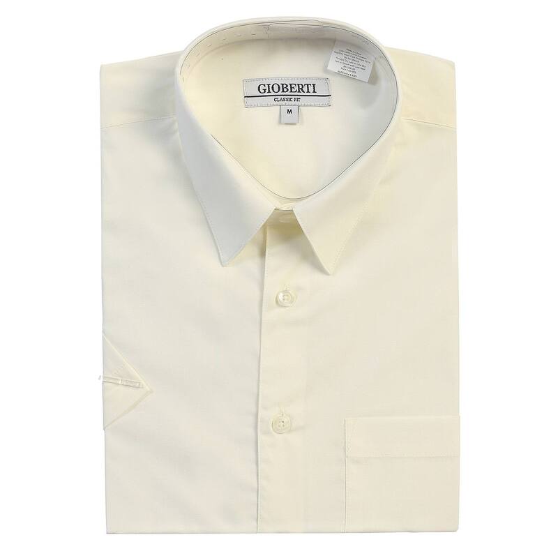 ジョベルティ メンズ トップス Tシャツ Gioberti Menhort Sleeve Solidresshirt Ivory アイボリー