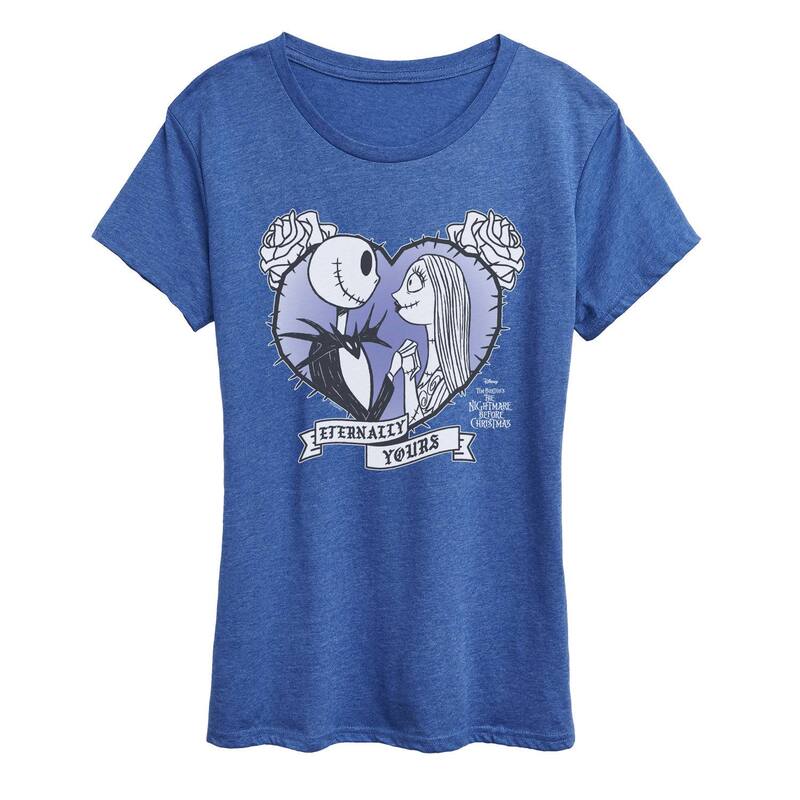 ディズニー レディース トップス Tシャツ グラフィック Women's Disney's The Nightmare Before Christmas Jack & Sally Graphic Tee Heatheroyal Blue ヘザー