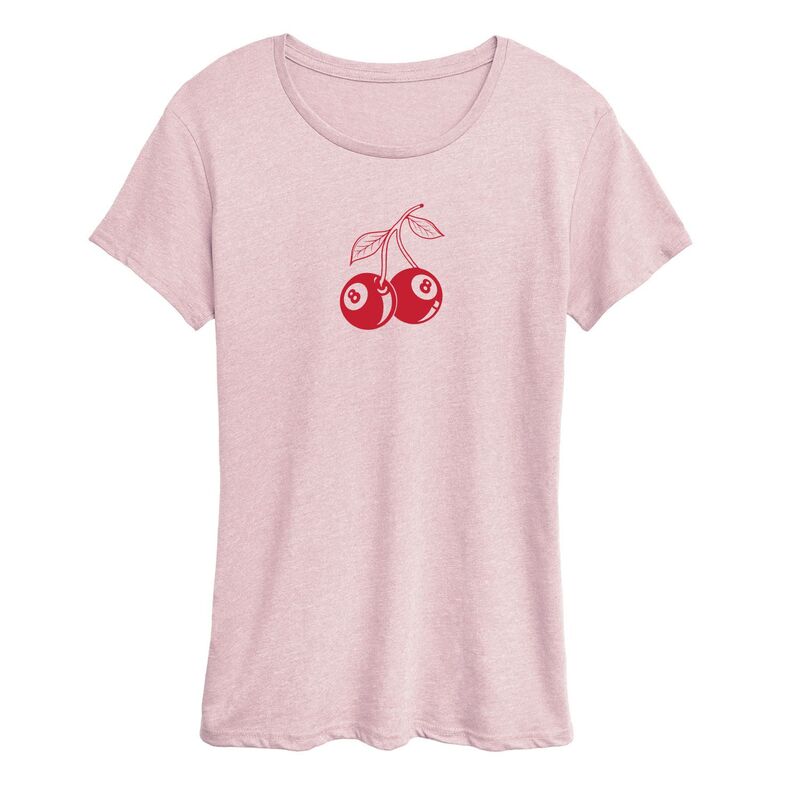 アニメキャラクター レディース トップス Tシャツ グラフィック Licensed Character Women's 8 Ball Cherries Graphic Tee Heather Pink ヘザー