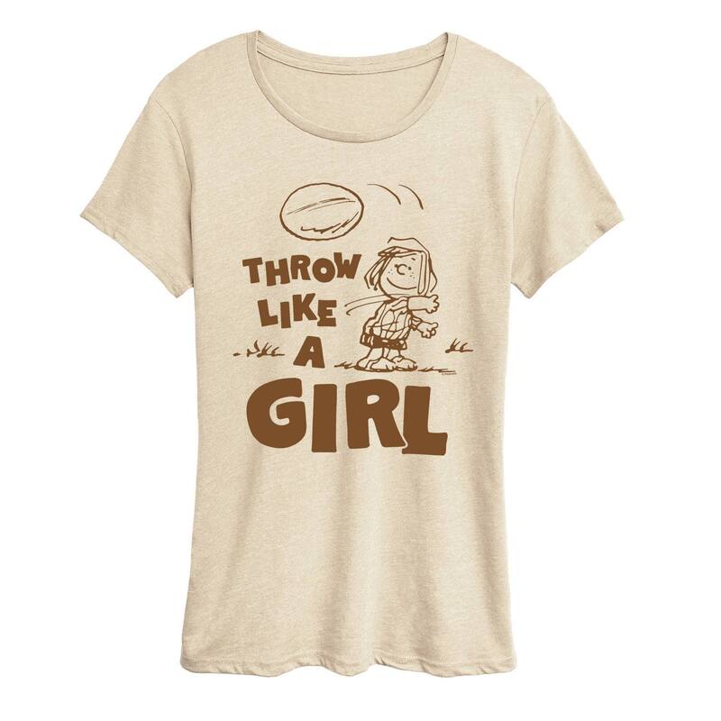 アニメキャラクター レディース トップス Tシャツ グラフィック Licensed Character Women's Peanuts Peppermint Patty Graphic Tee Beige ベージュ