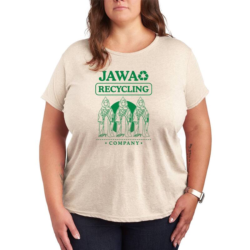 スター ウォーズ レディース トップス Tシャツ プラスサイズ グラフィック Plusize Star Wars Jawa Recycling Company Graphic Tee Beige ベージュ