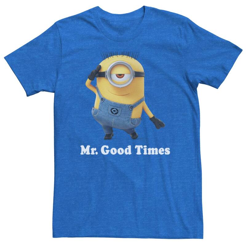 アニメキャラクター メンズ トップス Tシャツ ミニ Licensed Character Men's Minions Mr. Good Times Tee Royal Heather ヘザー 7,015円