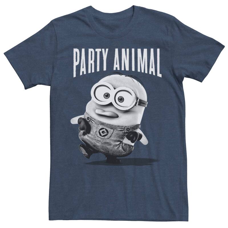 アニメキャラクター メンズ トップス Tシャツ ミニ Licensed Character Men's Minions Party Animal Tee Navy Heather ヘザー