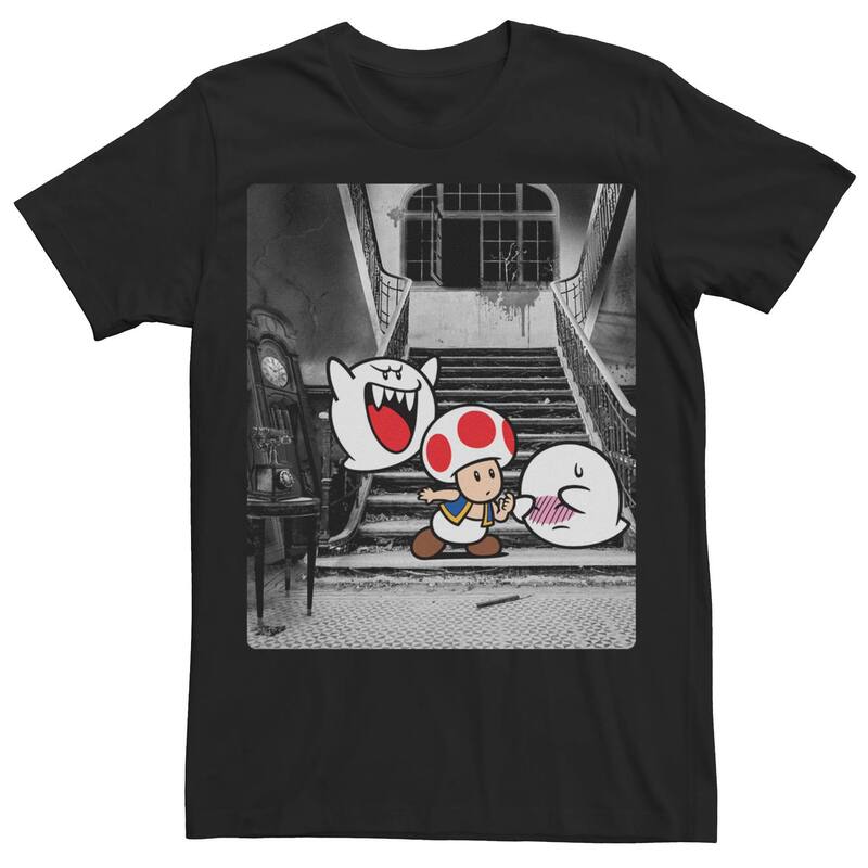 アニメキャラクター メンズ トップス Tシャツ Licensed Character Men's Nintendo Haunted Tee Black ブラック