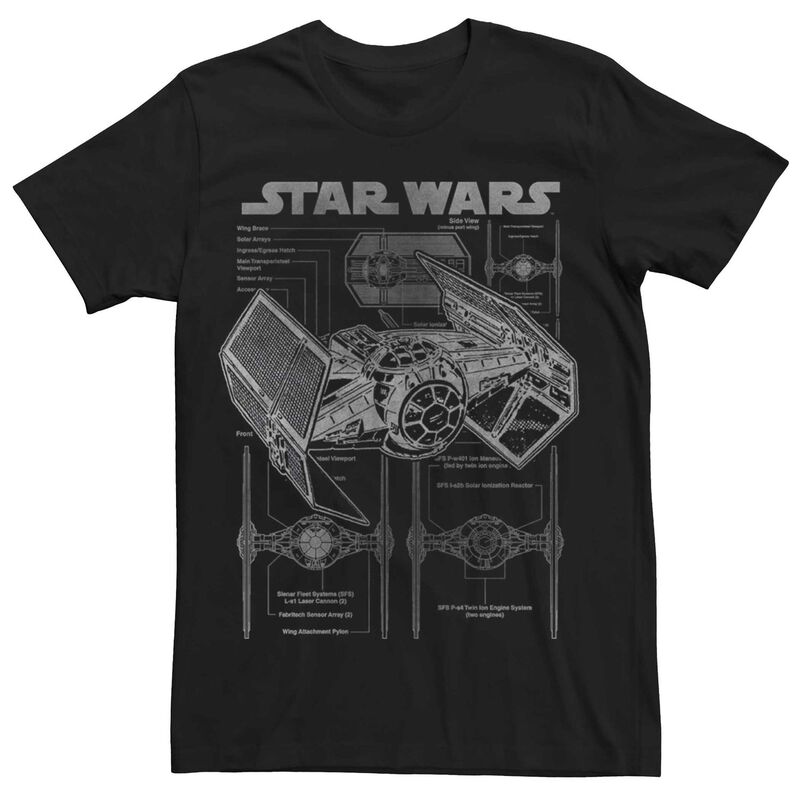アニメキャラクター メンズ トップス Tシャツ グラフィック Licensed Character Men'star Warschematics Graphic Tee Black ブラック
