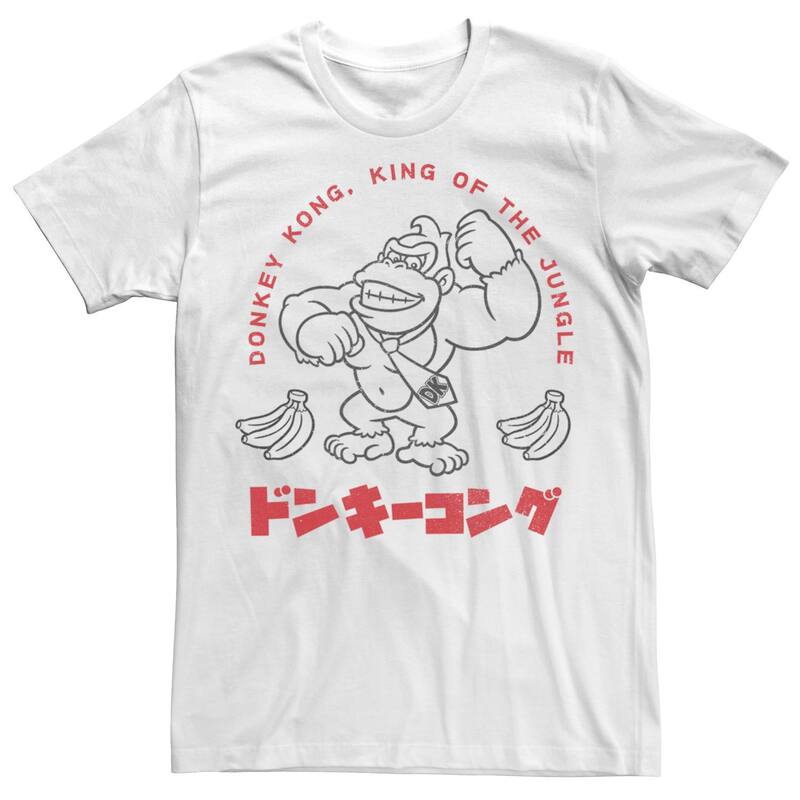 アニメキャラクター メンズ トップス Tシャツ Licensed Character Men's Nintendo Super Mario Donkey Kong Portraitee White ホワイト