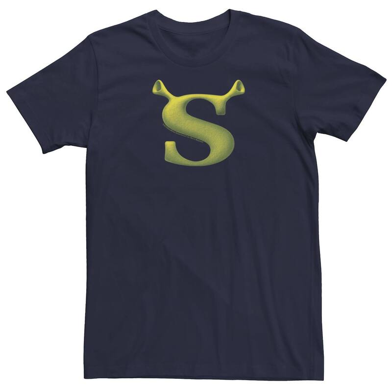 アニメキャラクター メンズ トップス Tシャツ ロゴ Licensed Character Men'shrek Initialogo Poster Tee Navy ネイビー