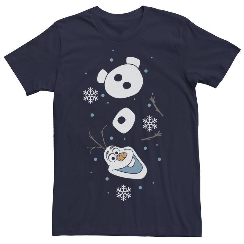 ディズニー メンズ トップス Tシャツ グラフィック Disney's Frozen Men's Olaf Happy Pieces Graphic Tee Navy ネイビー