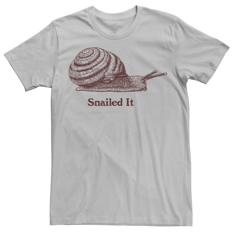 アニメキャラクター メンズ トップス Tシャツ Licensed Character Men'snailed It' Snail Portraitee Silver シルバー