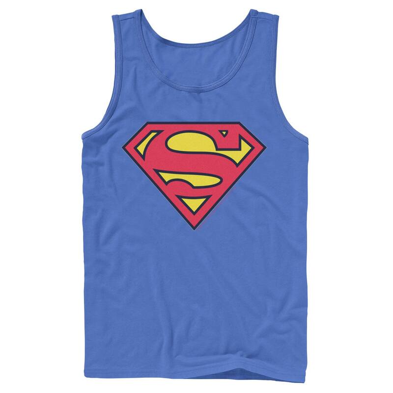 アニメキャラクター メンズ トップス Tシャツ ロゴ Licensed Character Men's DComicsuperman Classichest Logo Tank Top Royal