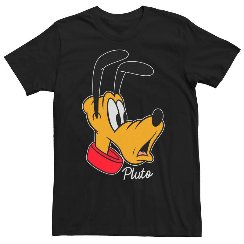 ディズニー メンズ トップス Tシャツ Disney's Pluto Men'surprised Face Portraitee Black ブラック
