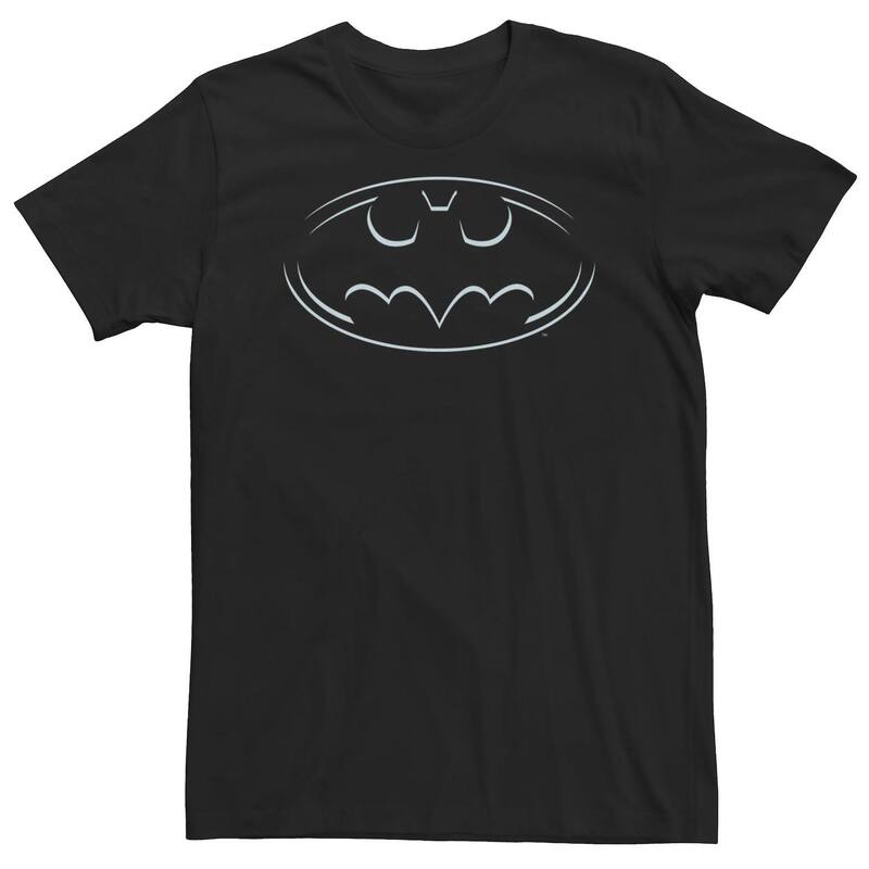 アニメキャラクター メンズ トップス Tシャツ トール ロゴ Licensed Character Big & Tall DComics Batman Lined Logo Tee Black ブラック
