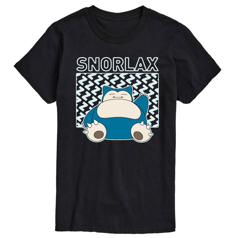 アニメキャラクター メンズ トップス Tシャツ Licensed Character Men's Pok mon Snorlax Tee Black ブラック