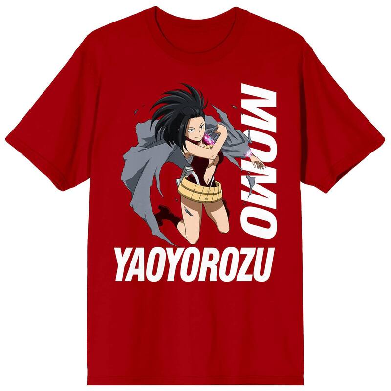 アニメキャラクター メンズ トップス Tシャツ Licensed Character Men's My Hero Academia Momo Yaoyorozu Tee Red レッド