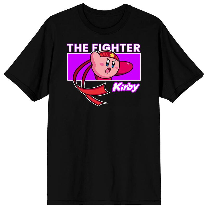 アニメキャラクター メンズ トップス Tシャツ Licensed Character Men's Kirby The Fighter Tee Black ブラック