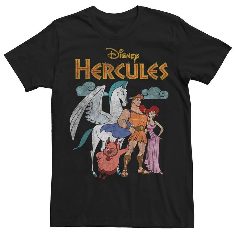 ディズニー メンズ トップス Tシャツ ヴィンテージ Disney's Hercules Classic Group Shot Vintage Men's Tee Black ブラック
