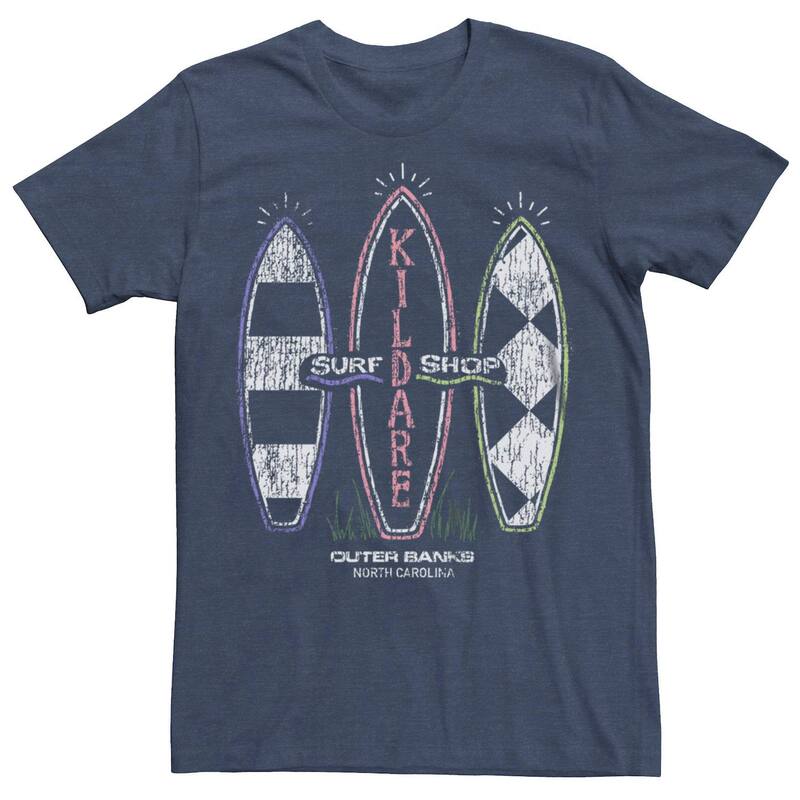 アニメキャラクター メンズ トップス Tシャツ グラフィック Licensed Character Men's Outer Banks Kildare Surf Shop Graphic Tee Navy Heather ヘザー