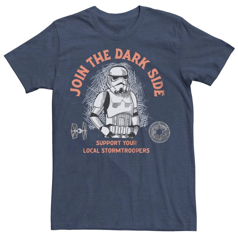 スター ウォーズ メンズ トップス Tシャツ トール グラフィック Big & Tall Star Wars Join The Dark Side Advertisement Graphic Tee Navy Heather ヘザー