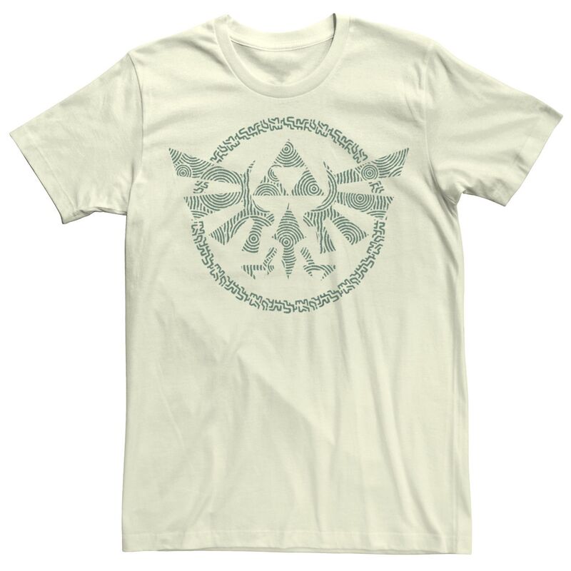 アニメキャラクター メンズ トップス Tシャツ グラフィック Licensed Character Men's The Legend of Zeldancient Green Hyrule Crest Graphic Tee Natural グリーン